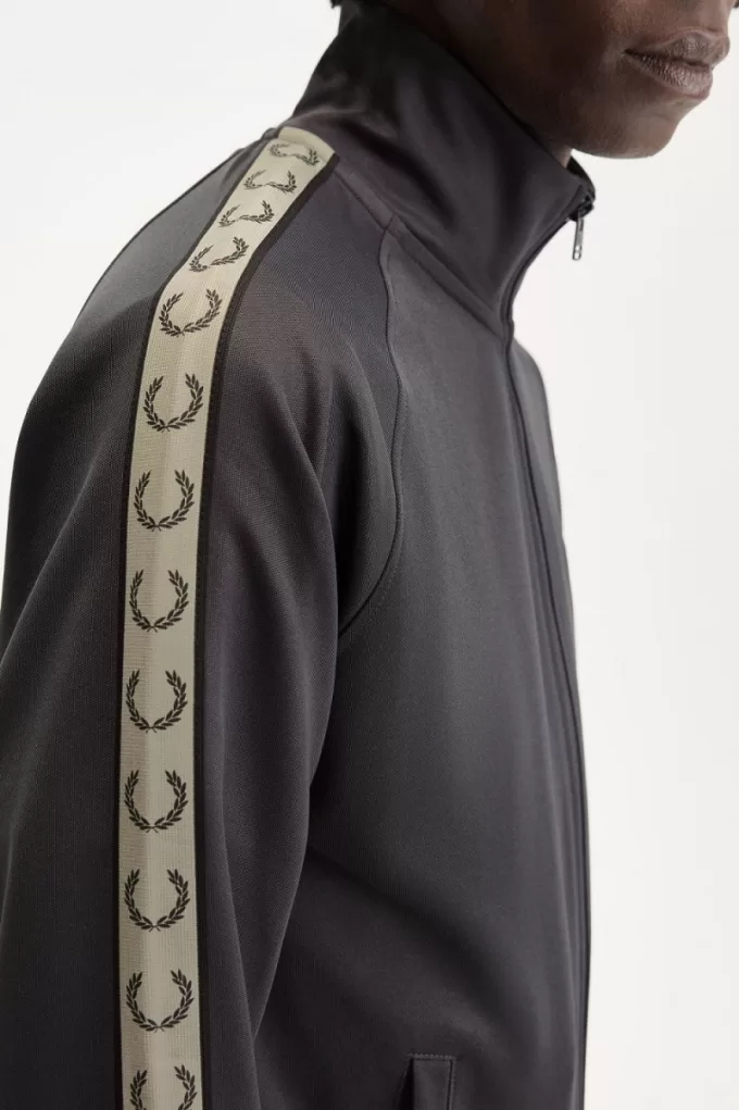 Contrast Tape Herren-Trainingsjacken Anchor Grey Black