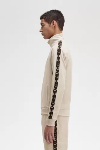 Contrast Tape Herren-Trainingsjacken Light Mint Black