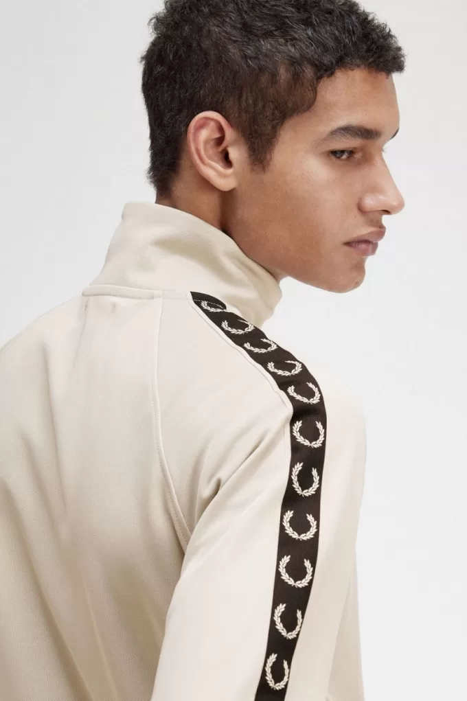 Contrast Tape Herren-Trainingsjacken Light Mint Black