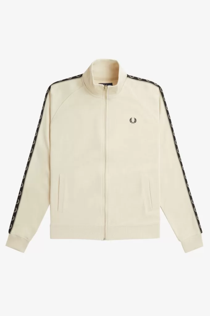 Contrast Tape Herren-Trainingsjacken Oatmeal Warm Grey