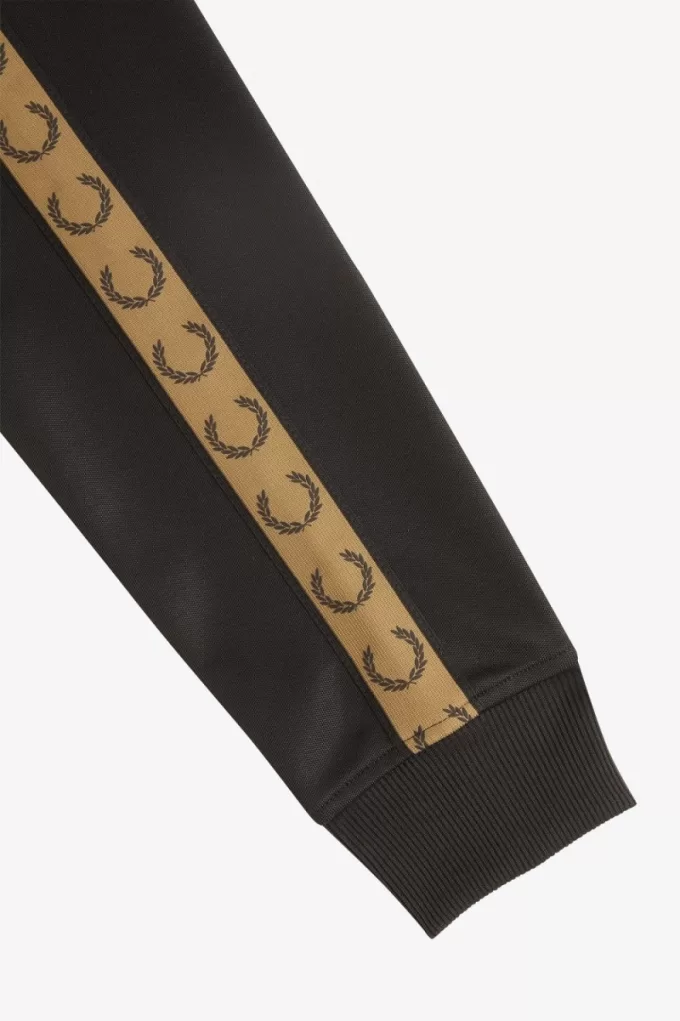 Contrast Tape Herren-Trainingsjacken Schwarz Braun