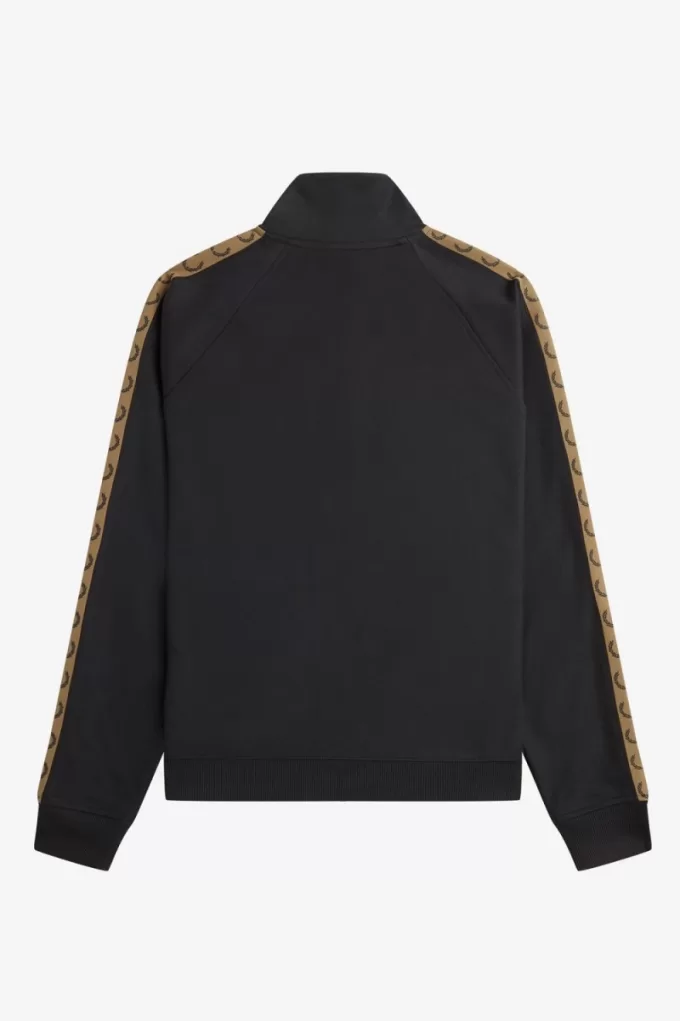 Contrast Tape Herren-Trainingsjacken Schwarz Braun