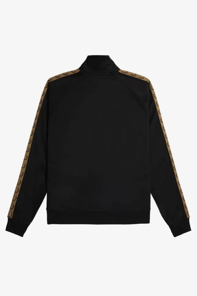 Contrast Tape Herren-Trainingsjacken Schwarz Grün