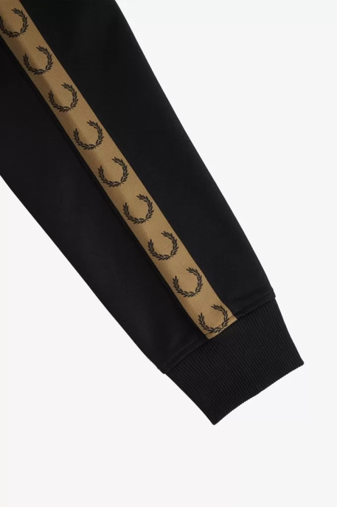 Contrast Tape Herren-Trainingsjacken Schwarz Grün