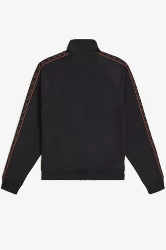 Contrast Tape Herren-Trainingsjacken Schwarz Whisky Braun