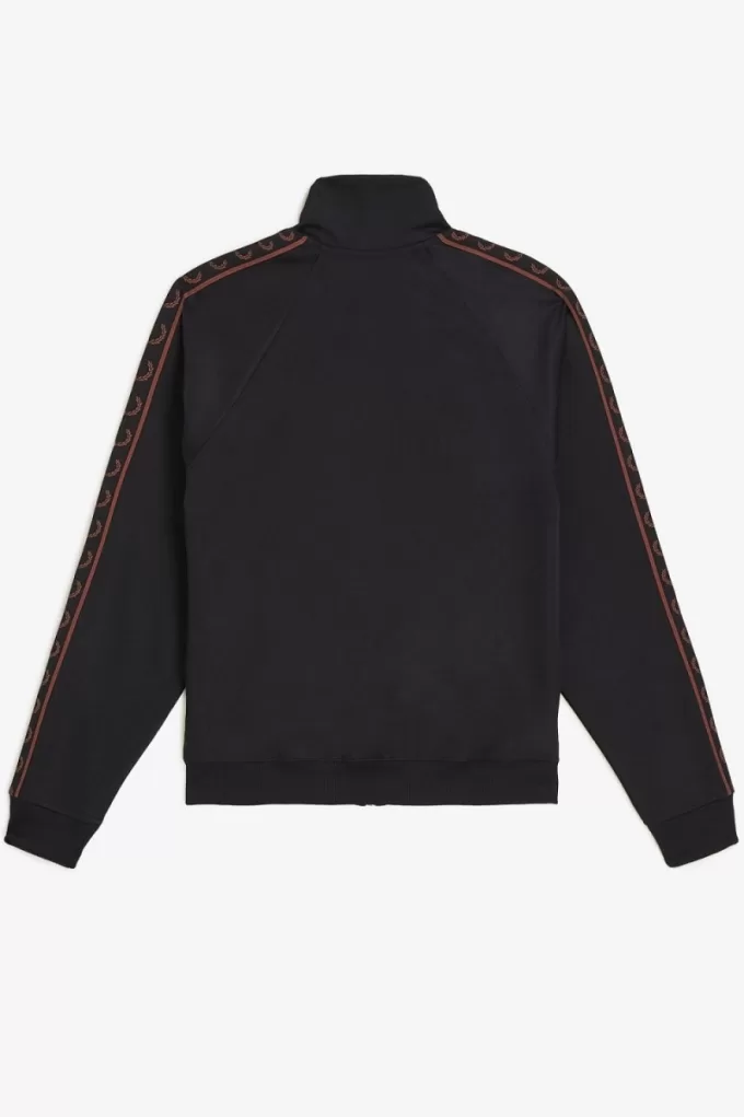 Contrast Tape Herren-Trainingsjacken Schwarz Whisky Braun