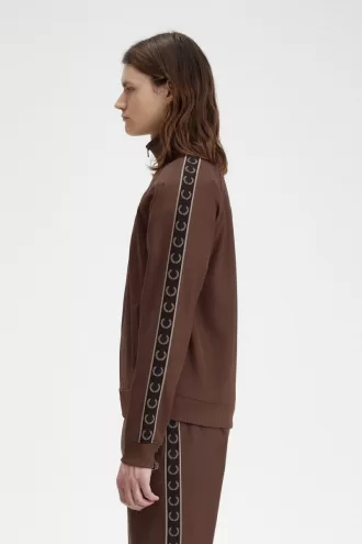 Contrast Tape Herren-Trainingsjacken, dunkelrot, warmes Grau