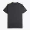 Contrast Tape Ringer Herren T-Shirt Anker Grau Schwarz