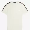Contrast Tape Ringer Herren T-Shirt Beige Whisky Braun