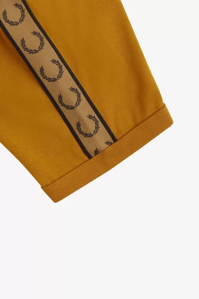 Contrast Tape Ringer Herren T-Shirt Dunkelkaffeebraun Contrast Tape Ringer Herren T-Shirt Dunkelkaffeebraun