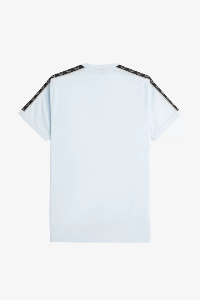 Contrast Tape Ringer Herren T-Shirt Light Aqua Warm Grey Contrast Tape Ringer Herren T-Shirt Light Aqua Warm Grey