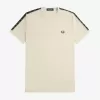 Contrast Tape Ringer Herren T-Shirt Oatmeal Warm Grey