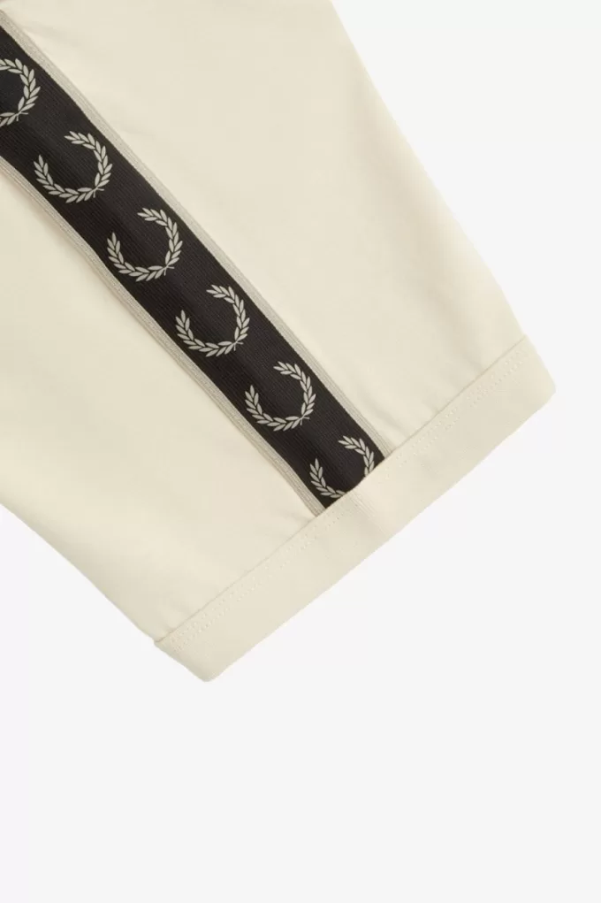 Contrast Tape Ringer Herren T-Shirt Oatmeal Warm Grey