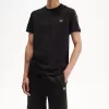 Contrast Tape Ringer Herren T-Shirt Schwarz Grün