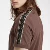 Contrast Tape Ringer Herren-T-Shirt, dunkelrot, warmes Grau