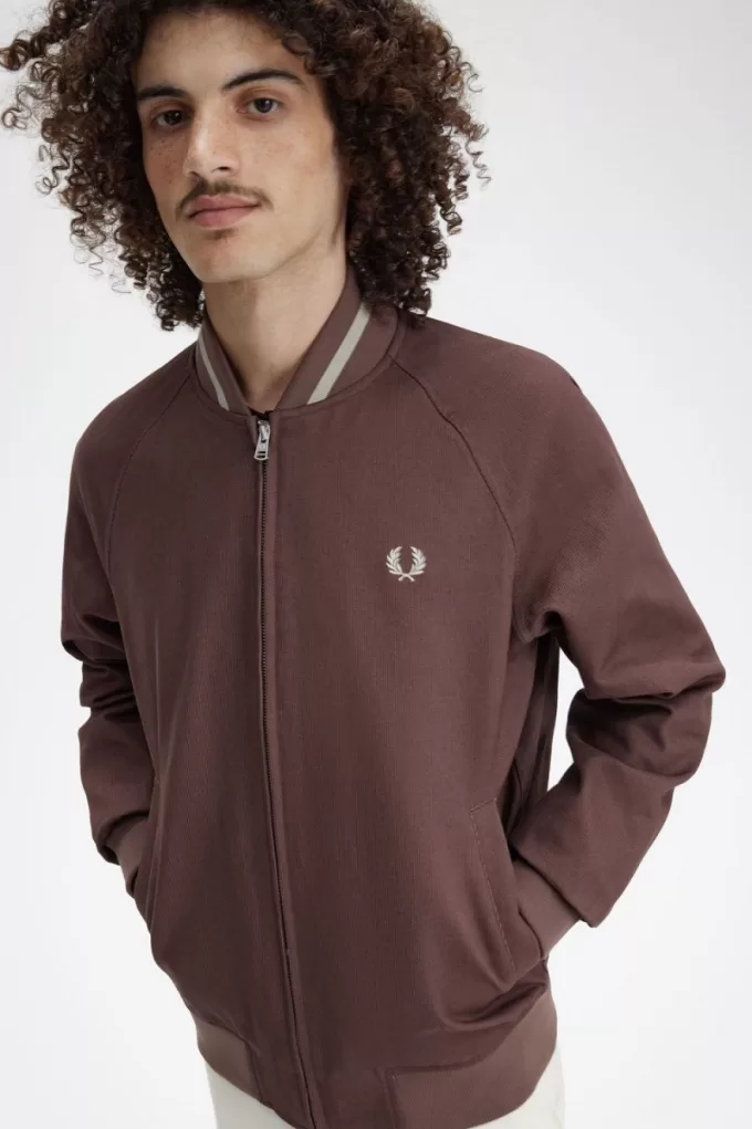 Corduroy Tennis Bomber Herrenjacken Dunkelrot