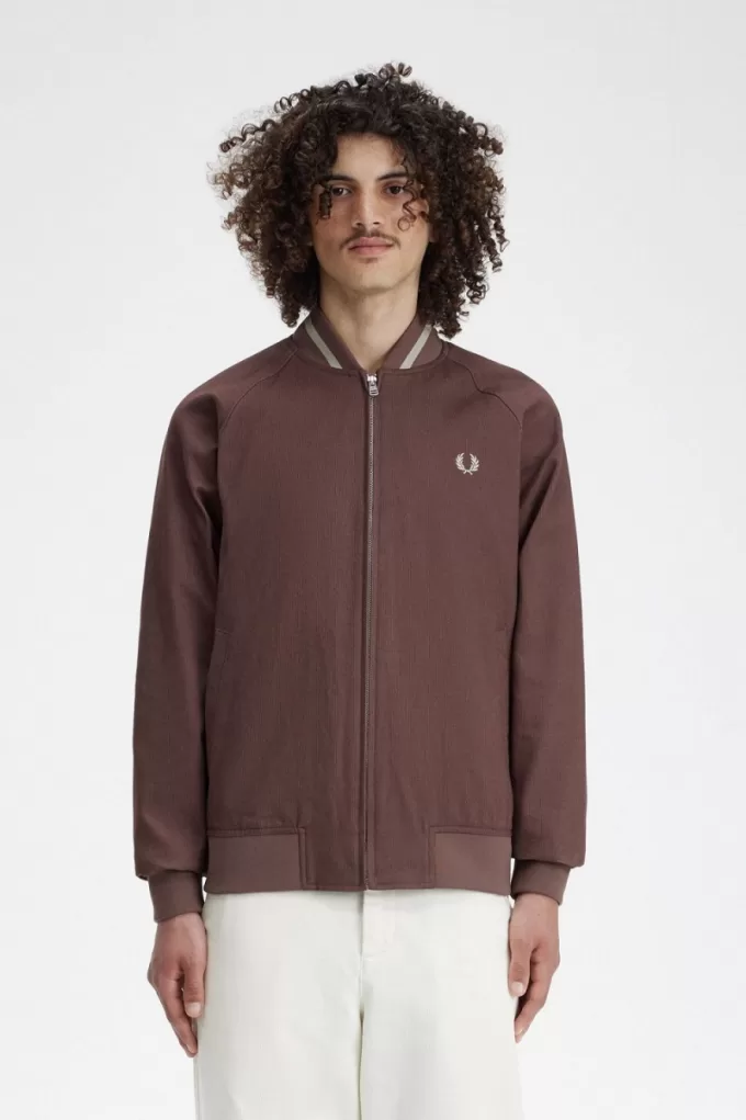 Corduroy Tennis Bomber Herrenjacken Dunkelrot
