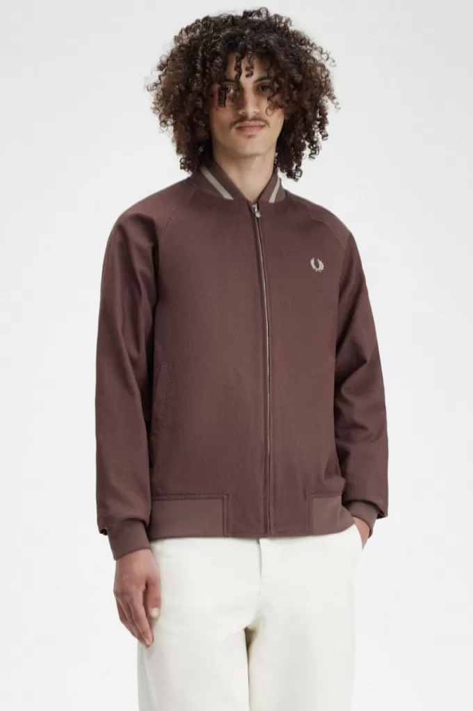 Corduroy Tennis Bomber Herrenjacken Dunkelrot