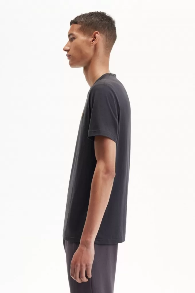 Crew Neck Herren T-Shirt Anchor Grey Dark Coffee