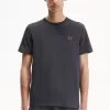 Crew Neck Herren T-Shirt Anchor Grey Dark Coffee