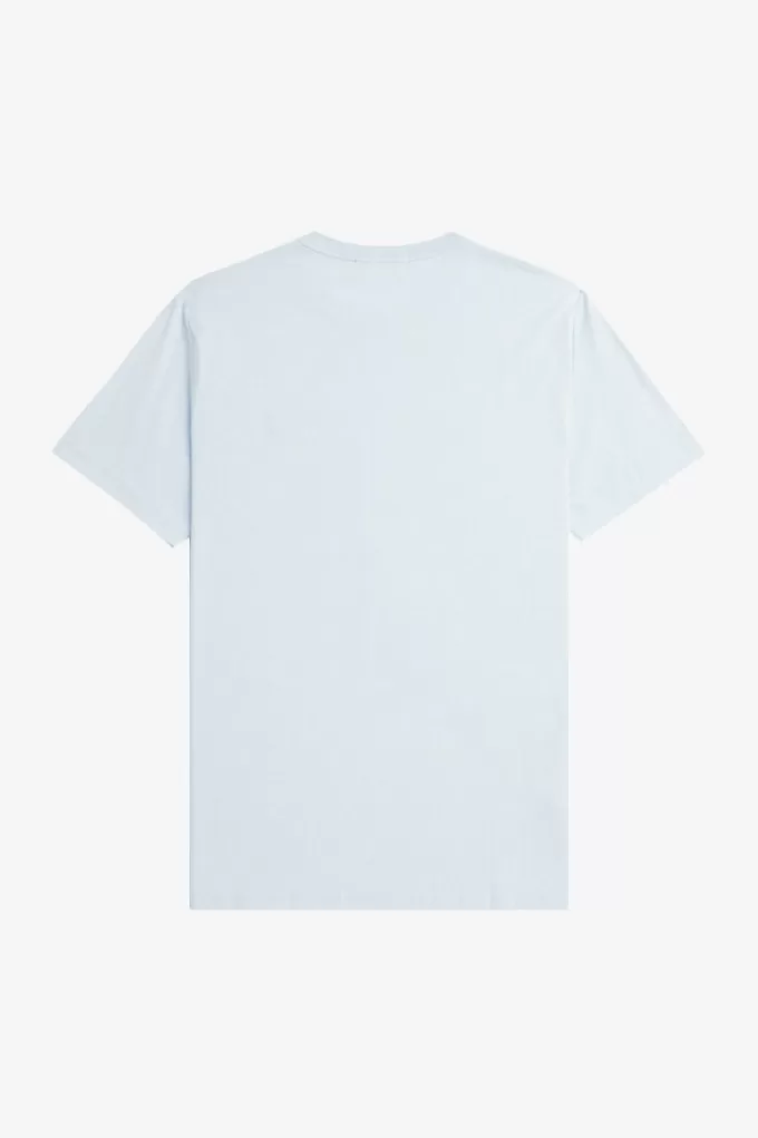 Crew Neck Herren T-Shirt Light Aqua Midnight Blue