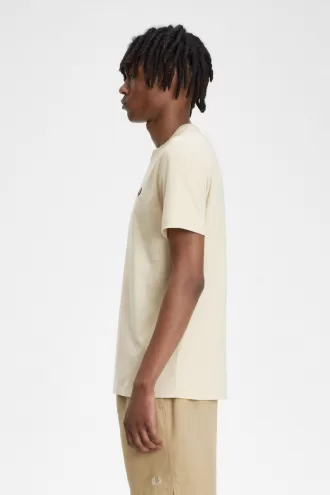 Crew Neck Herren T-Shirt Oatmeal Black