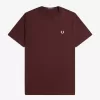 Crew Neck Herren T-Shirt Oxblood Beige
