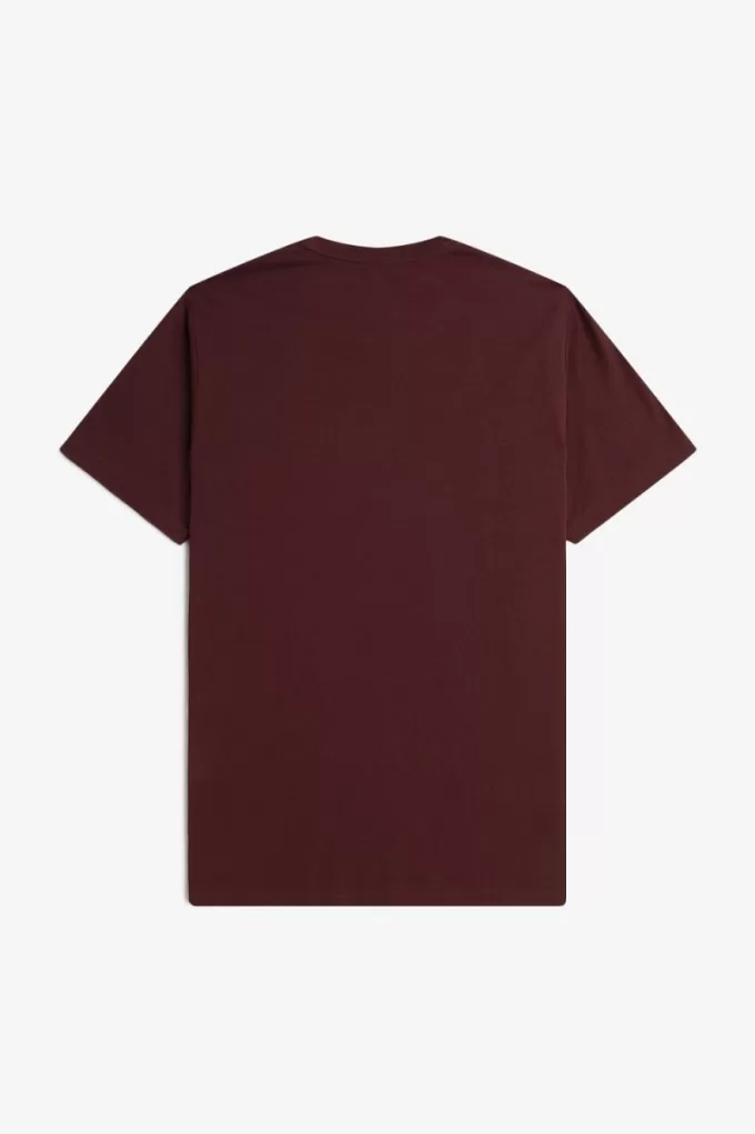 Crew Neck Herren T-Shirt Oxblood Beige