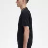 Crew Neck Piqué Herren T-Shirt Schwarz Crew Neck Piqué Herren T-Shirt Schwarz