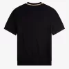 Crew Neck Piqué Herren T-Shirt Schwarz Crew Neck Piqué Herren T-Shirt Schwarz