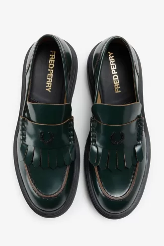 Damen-Loafer Nachtgrün