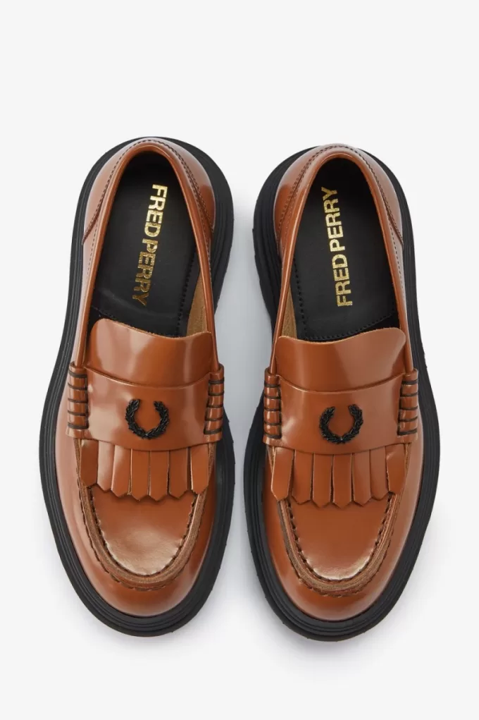 Damen-Loafer aus Leder in Hellbraun Damen-Loafer aus Leder in Hellbraun