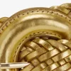 Damengürtel aus gewebtem Leder Gold
