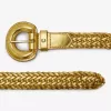 Damengürtel aus gewebtem Leder Gold