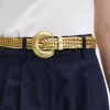 Damengürtel aus gewebtem Leder Gold