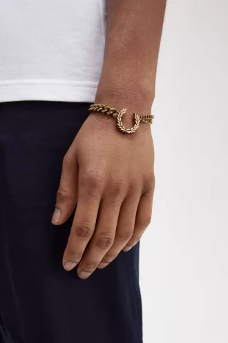 Doppelkette Lorbeerkranz-Armband Damenschmuck Gold