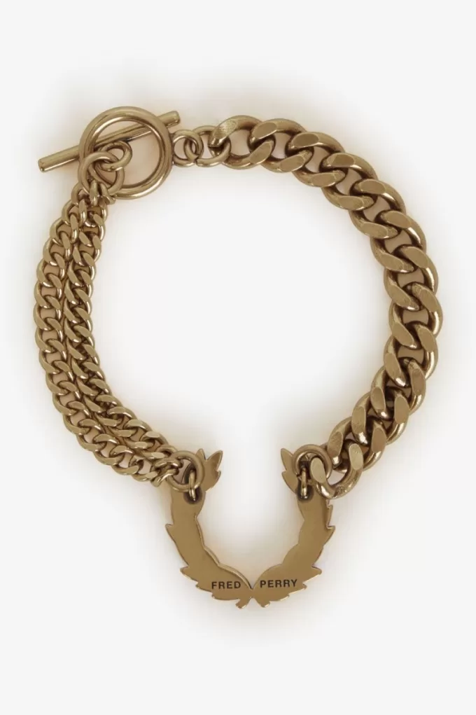 Doppelkette Lorbeerkranz-Armband Damenschmuck Gold