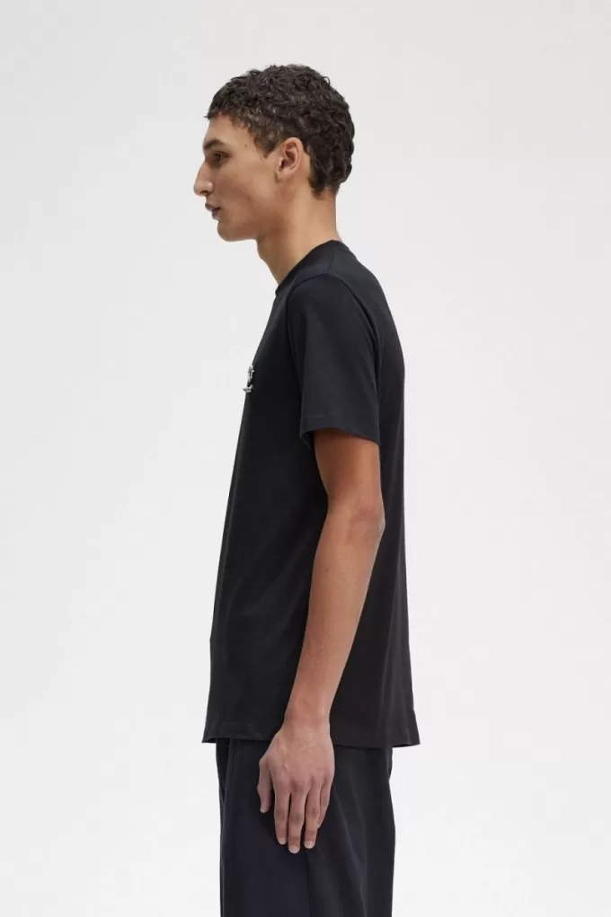 Emaille Pin Herren T-Shirt Schwarz