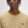 Fine Stripe Heavyweight Herren T-Shirt Oatmeal Dark Coffee Fine Stripe Heavyweight Herren T-Shirt Oatmeal Dark Coffee
