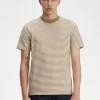 Fine Stripe Heavyweight Herren T-Shirt Schneeweiß Grün