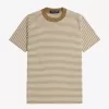 Fine Stripe Heavyweight Herren T-Shirt Schneeweiß Grün