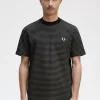 Fine Stripe Heavyweight Herren T-Shirt Schwarz Feldgrün Fine Stripe Heavyweight Herren T-Shirt Schwarz Feldgrün