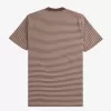Fine Stripe Heavyweight Herren-T-Shirt, dunkelrot, warmes Grau