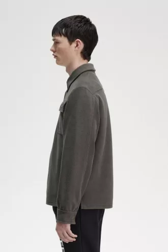 Fleece Herrenhemd Field Green