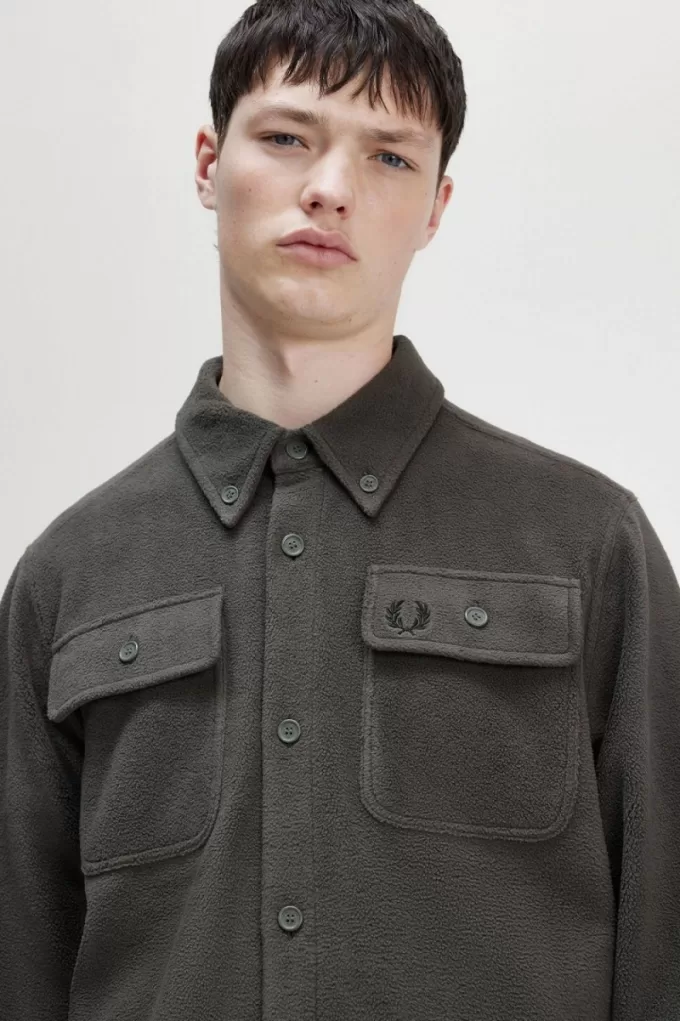 Fleece Herrenhemd Field Green Fleece Herrenhemd Field Green