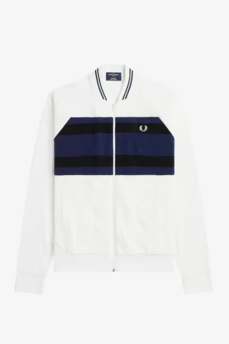 Frottee-Bomberjacke Herren-Trainingsjacken Schneeweiß