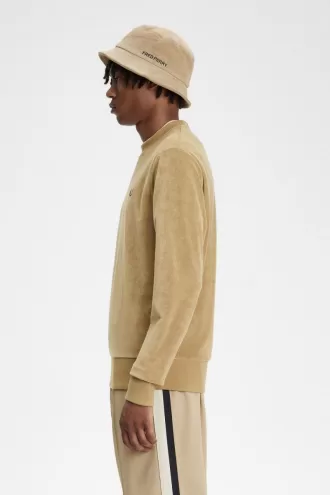 Frottee-Sweatshirt mit Rundhalsausschnitt für Herren, Grün