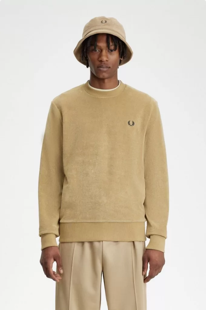 Frottee-Sweatshirt mit Rundhalsausschnitt für Herren, Grün