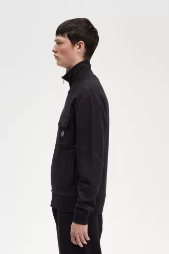Funnel Neck Herren-Trainingsjacken Schwarz