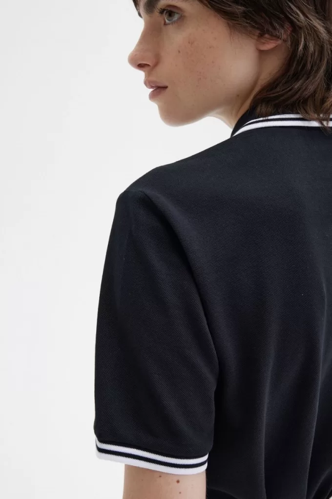 G3600 Damenhemd Schwarz Weiß